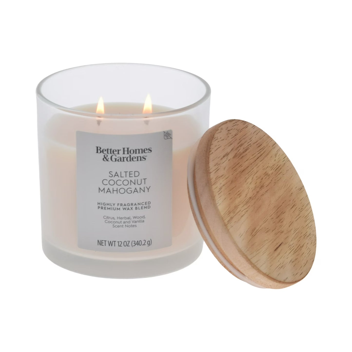 Better Homes and Gardens 2-Wick Salted Coconut Mahogany Candle